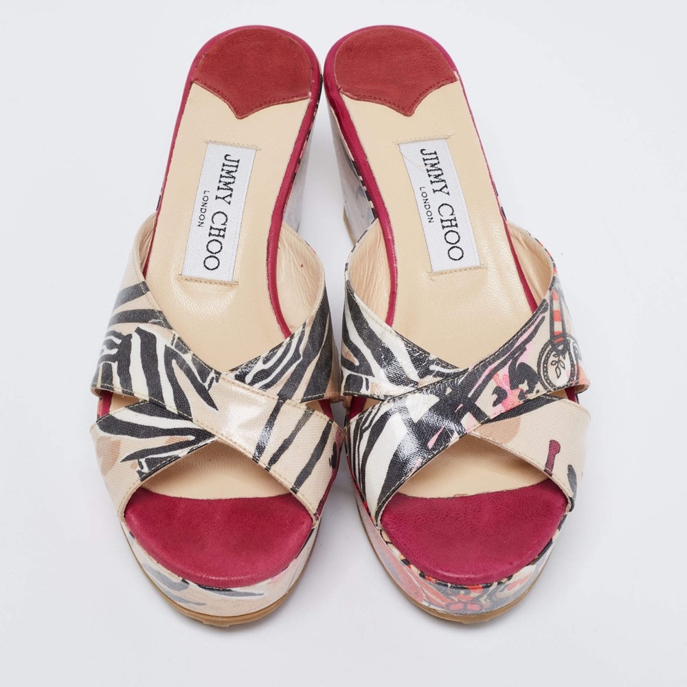 Jimmy Choo Zebra Print Wedge Sandals